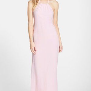 Floor length pale pink bridesmaid dress gown XS